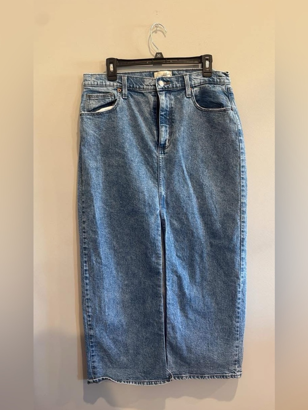 Classic Blue Denim Midi Skirt - Women Jeans